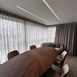 Cortina linho modelo wave cinza